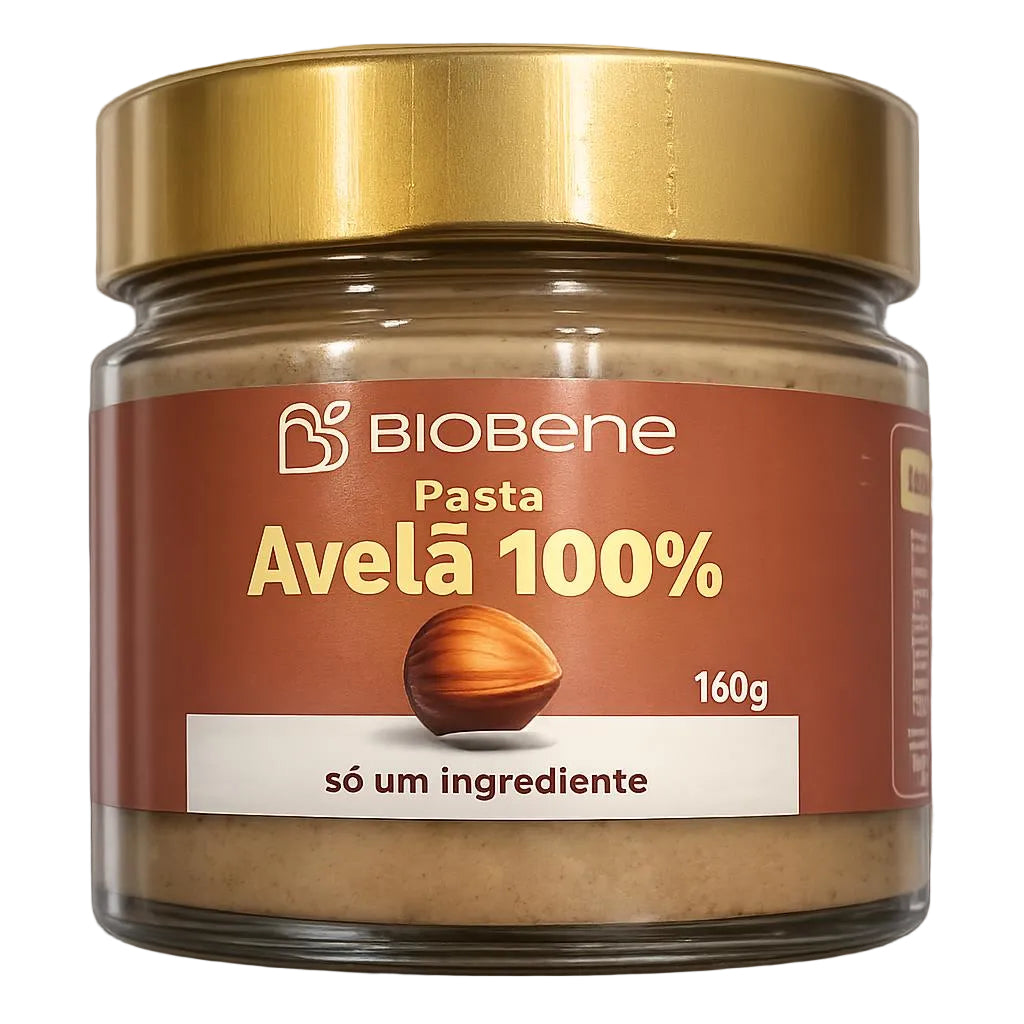 Pasta De Avelã 100% Pura Sem Glúten Biobene 160g