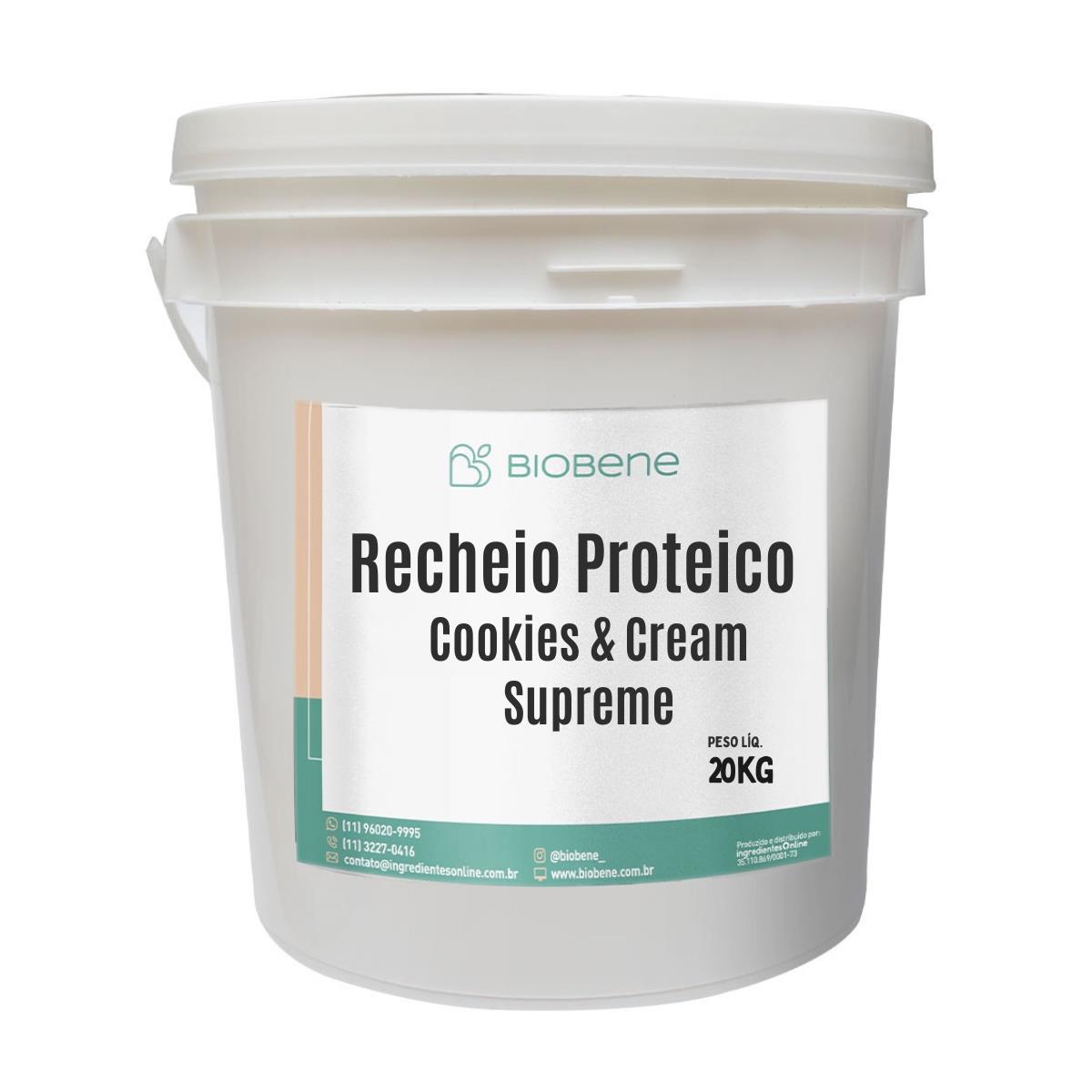 Recheio Proteico Cookie & Cream Supreme 21% Biobene 20kg