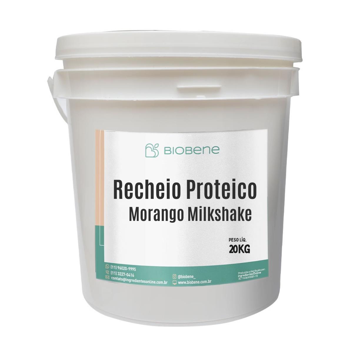 Recheio Proteico Morango Milkshake 21% Biobene 20kg